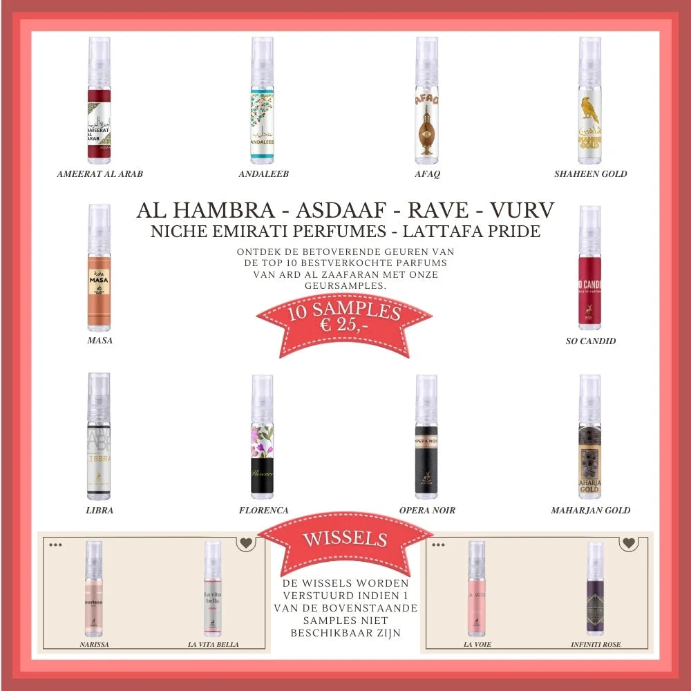 Lattafa Company Brands Sample Set Top 10 Dames - Sampleset
