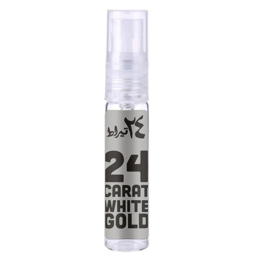 Lattafa Parfum Carat Silver 24 karaat witgouden sprayfles