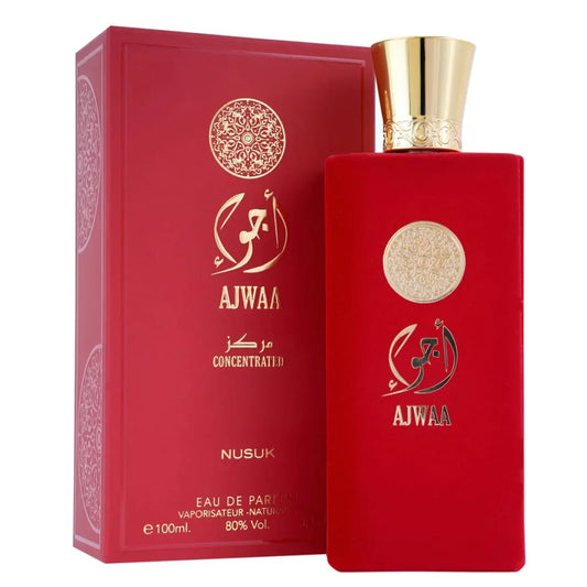 Red Ajwaa parfum bottle en doos | Nusuk Parfum Ajwaa geconcentreerd parfum