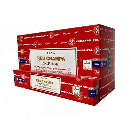 Red Champa wierookstokjes en incense boxes in Rode Champa Wierookdozen verpakking