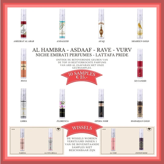 Lattafa Company Brands Sample Set Top 10 Dames - Sampleset