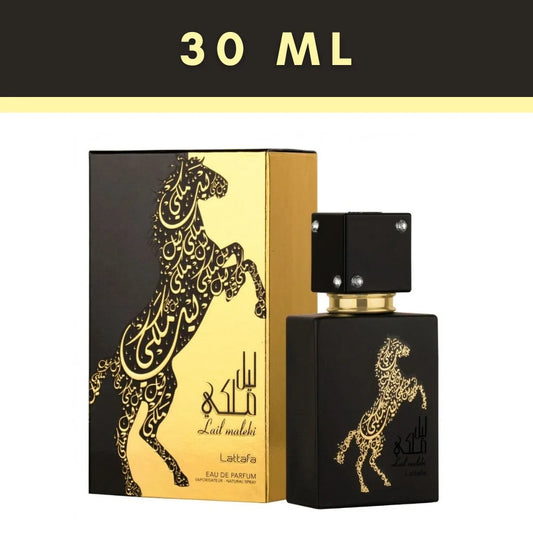 Lattafa Parfum Lail bloemige parfum in zwart-gouden paardenfles