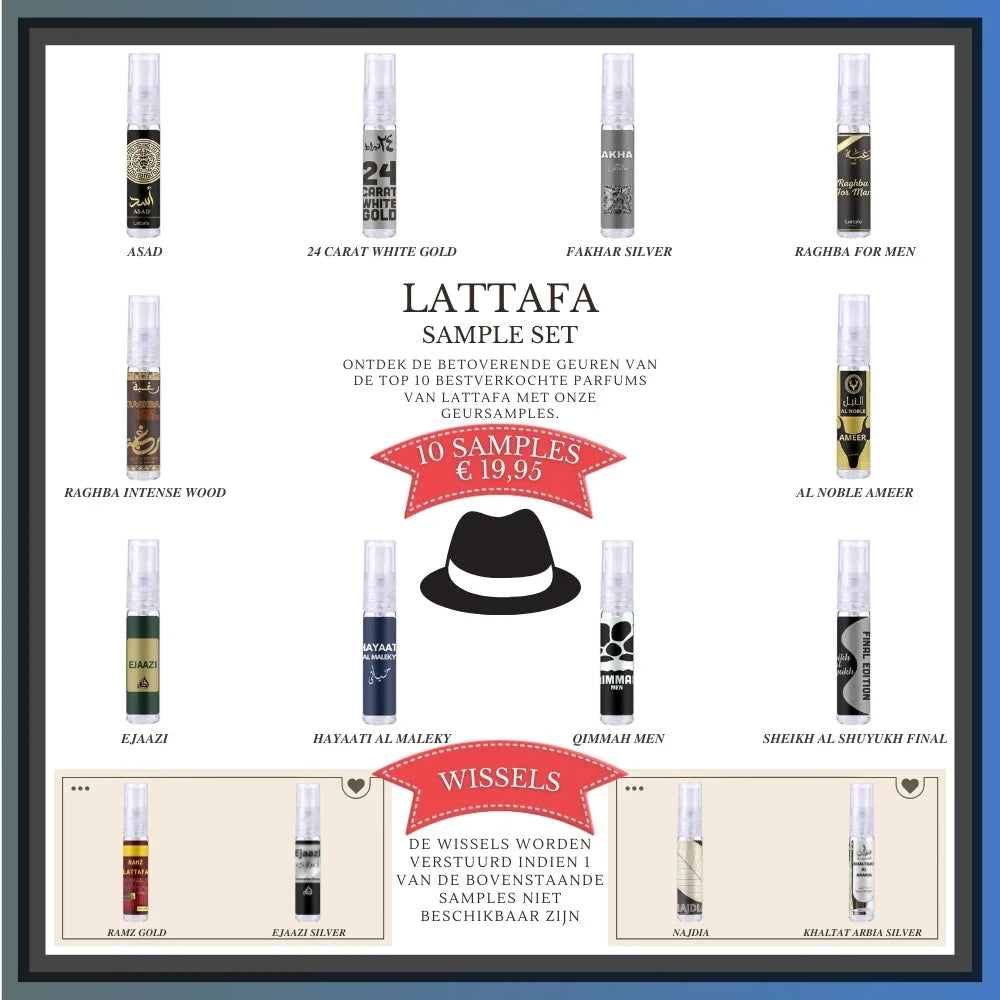 Lattafa Sample Set Top 10 Heren 2024 Q1 - Sampleset