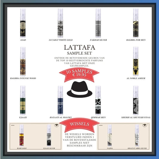 Lattafa Sample Set Top 10 Heren 2024 Q1 - Sampleset