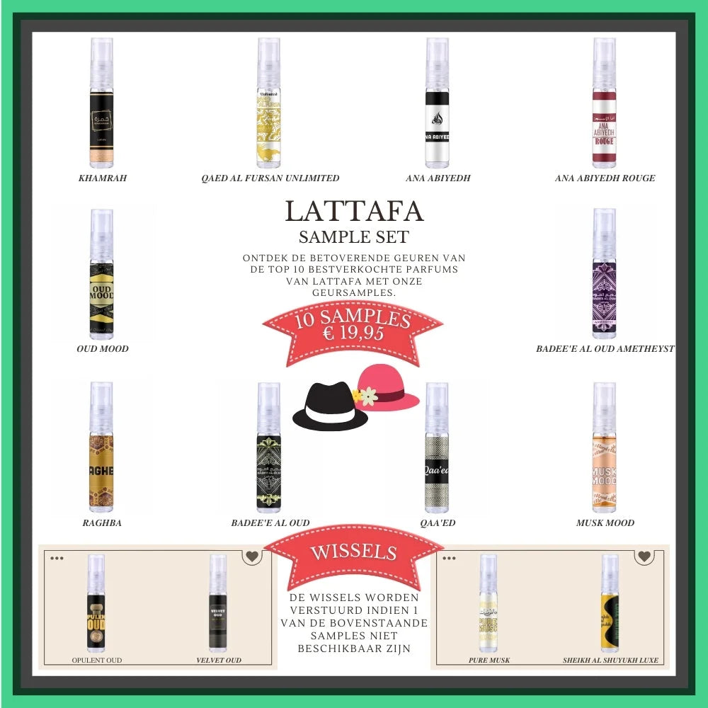 Lattafa Top 10 Unisex Sample Set 2024 - Sampleset