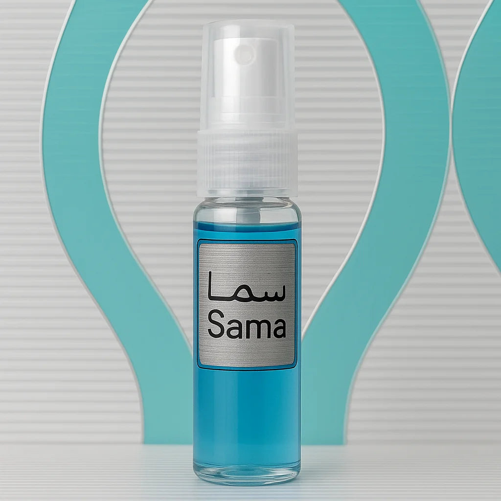 Blauwe arabische parfumfles met zilveren dop voor parfumolie artikelen