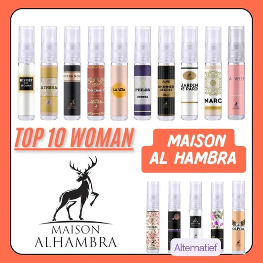 Verzameling reisparfum testers maison al Hambra top 10 voor parfum testers