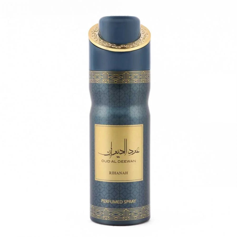 Rihanah deodorant - oud Arabische parfum spray in donkerblauw en goud